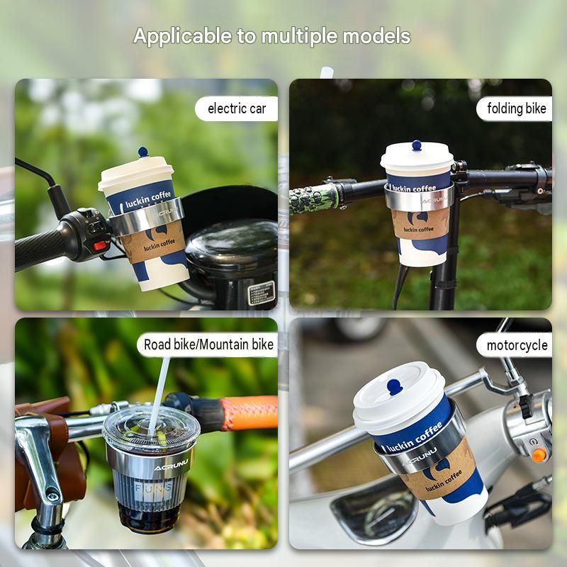 Silver Aluminium Alloy Bicycle Cup Holder - Adjustable Handlebar Mount for view 7