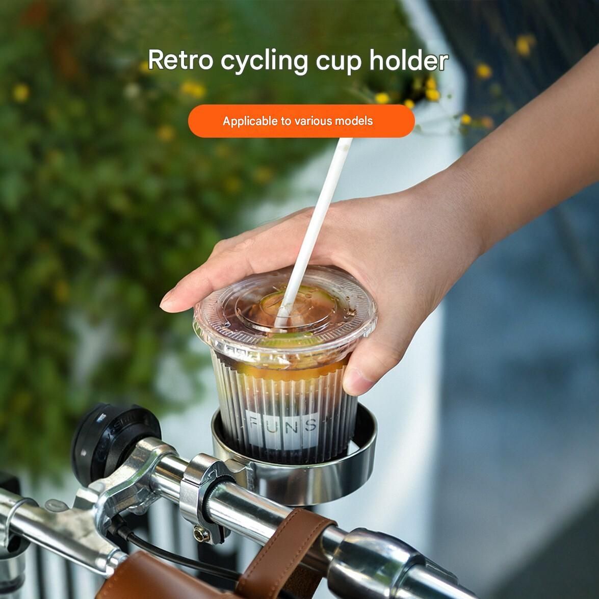 Black Aluminium Alloy Bicycle Cup Holder - Adjustable Handlebar Mount for view 2