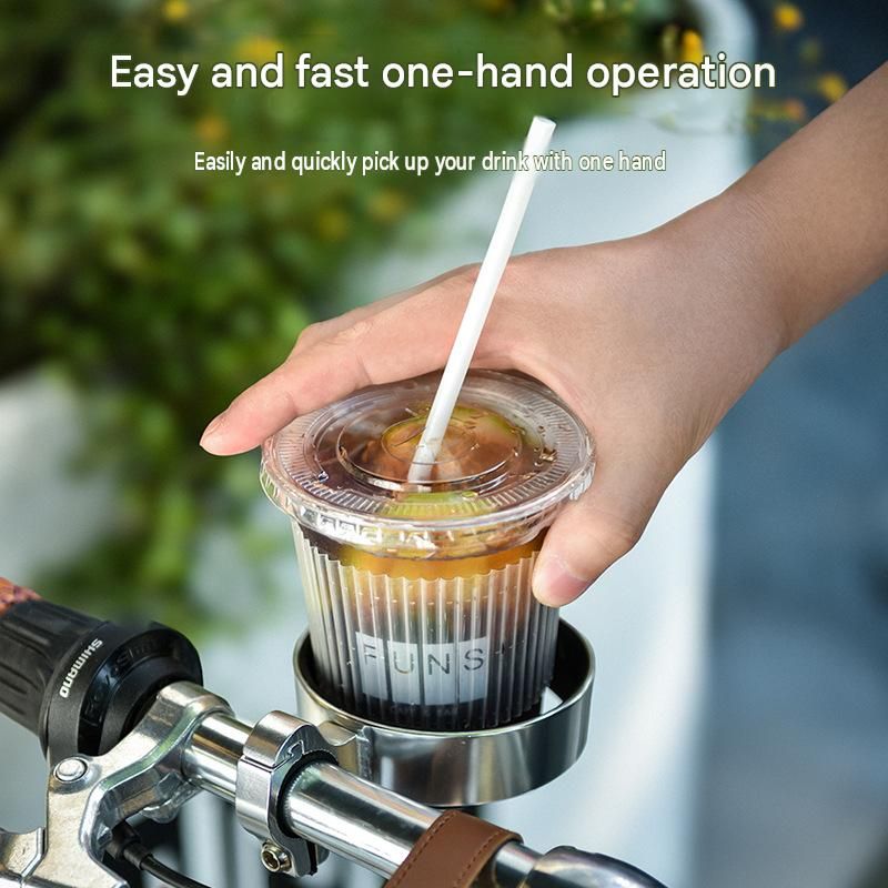 Black Aluminium Alloy Bicycle Cup Holder - Adjustable Handlebar Mount for view 4