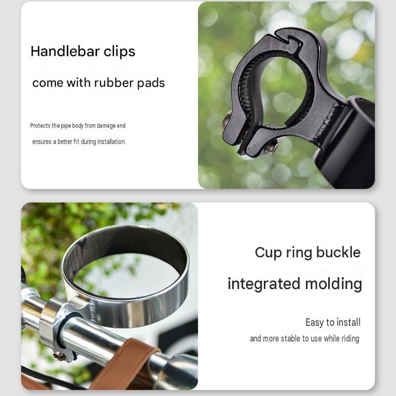 Black Aluminium Alloy Bicycle Cup Holder - Adjustable Handlebar Mount for view 6