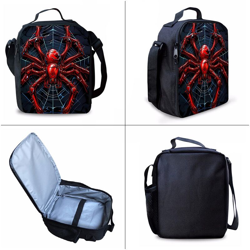 Style 7 3 Piece Spider Print School Bag Set - Large Capacity Polyester Backpack view 4