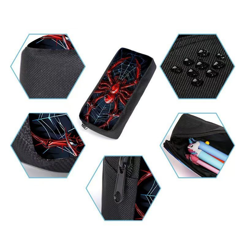 Style 12 3 Piece Spider Print School Bag Set - Large Capacity Polyester Backpack view 5