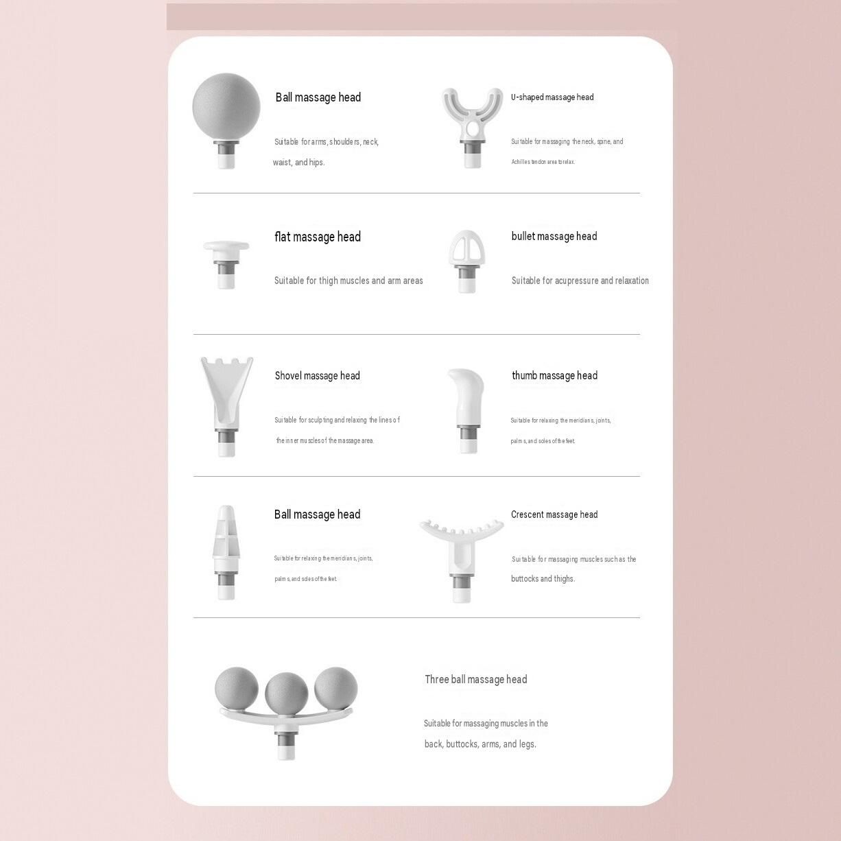 Pink Mini Massage Gun with 9 Heads - 6 Speed Percussion Massager view 9
