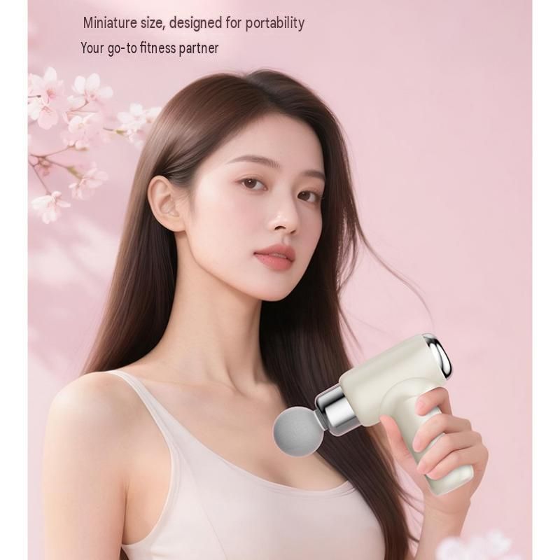 Orange Mini Massage Gun with 9 Heads - 6 Speed Percussion Massager view 3