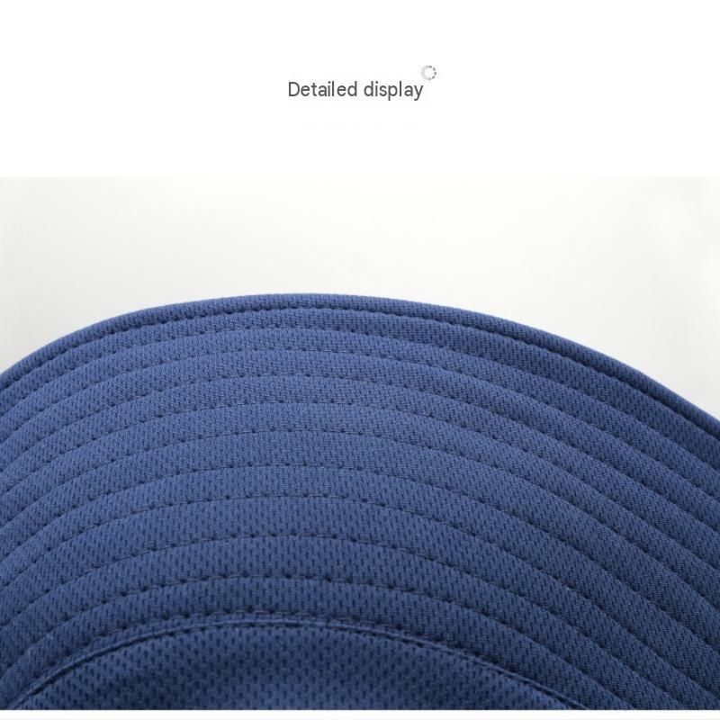 Blue and Beige Reversible UV Protection Bucket Hat - UPF 50+ Wide Brim Sun Hat view 7