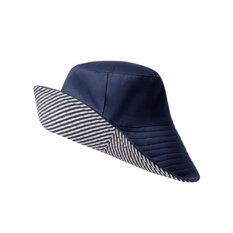 Blue and stripe Reversible UV Protection Bucket Hat - UPF 50+ Wide Brim Sun Hat