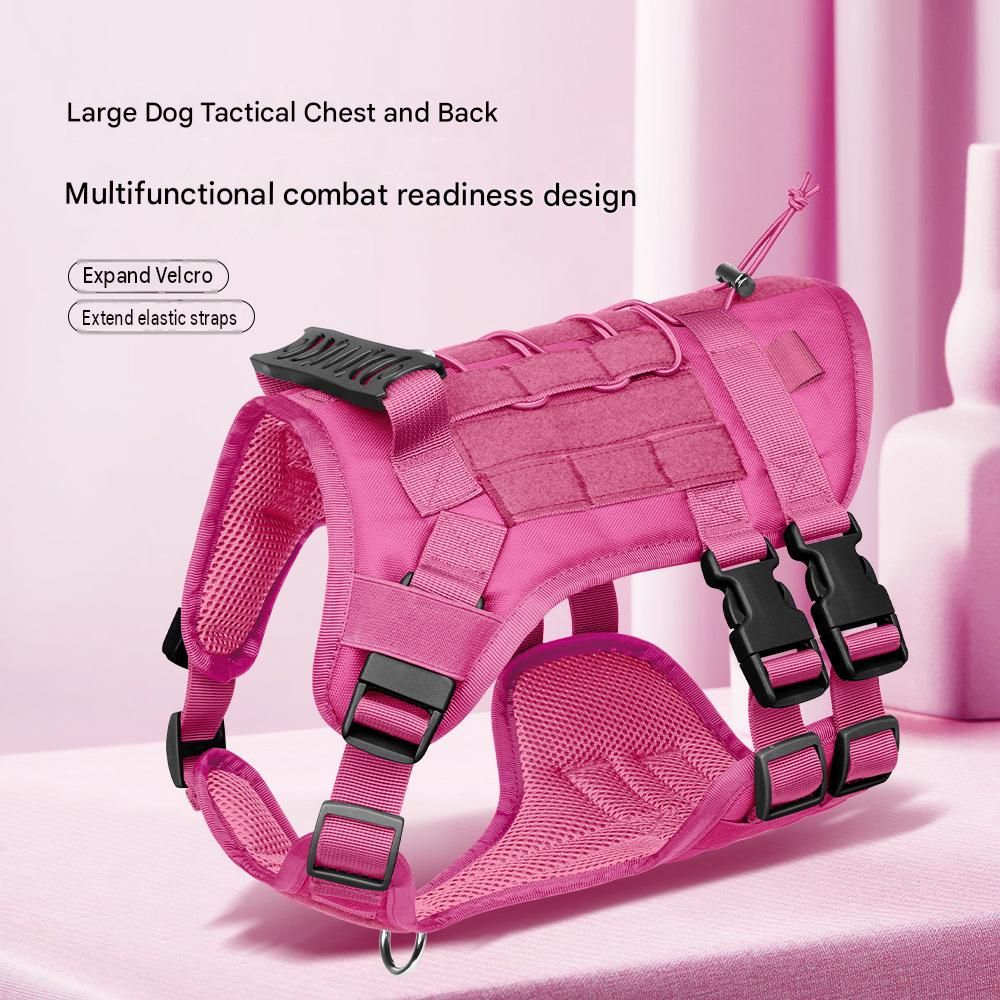 M size Grey Tactical Dog Harness for Large Dogs - Oxford Fabric No Pull Vest view 3