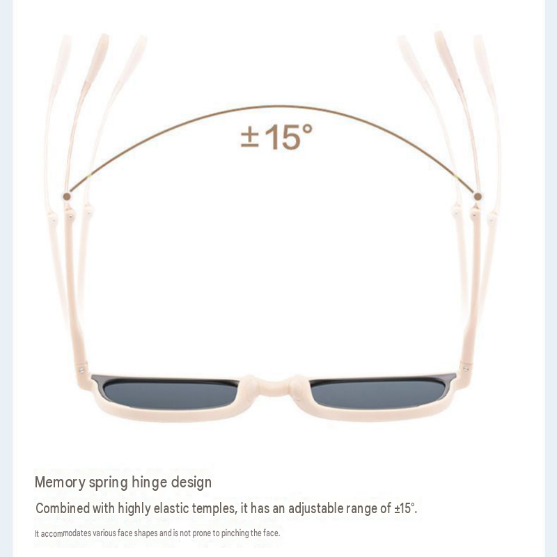 Black Foldable Sunglasses for Women - Protection Fashion Square Round Frame view 4