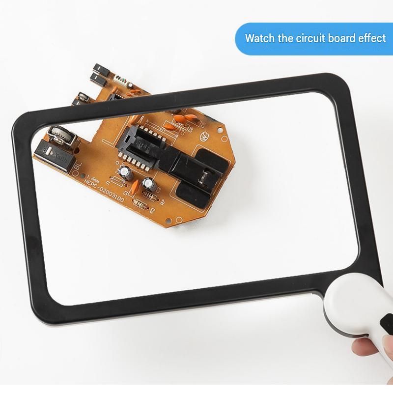 Black Blue Foldable LED Magnifying Glass with Light - 5X Large Rectangular Lens view 11