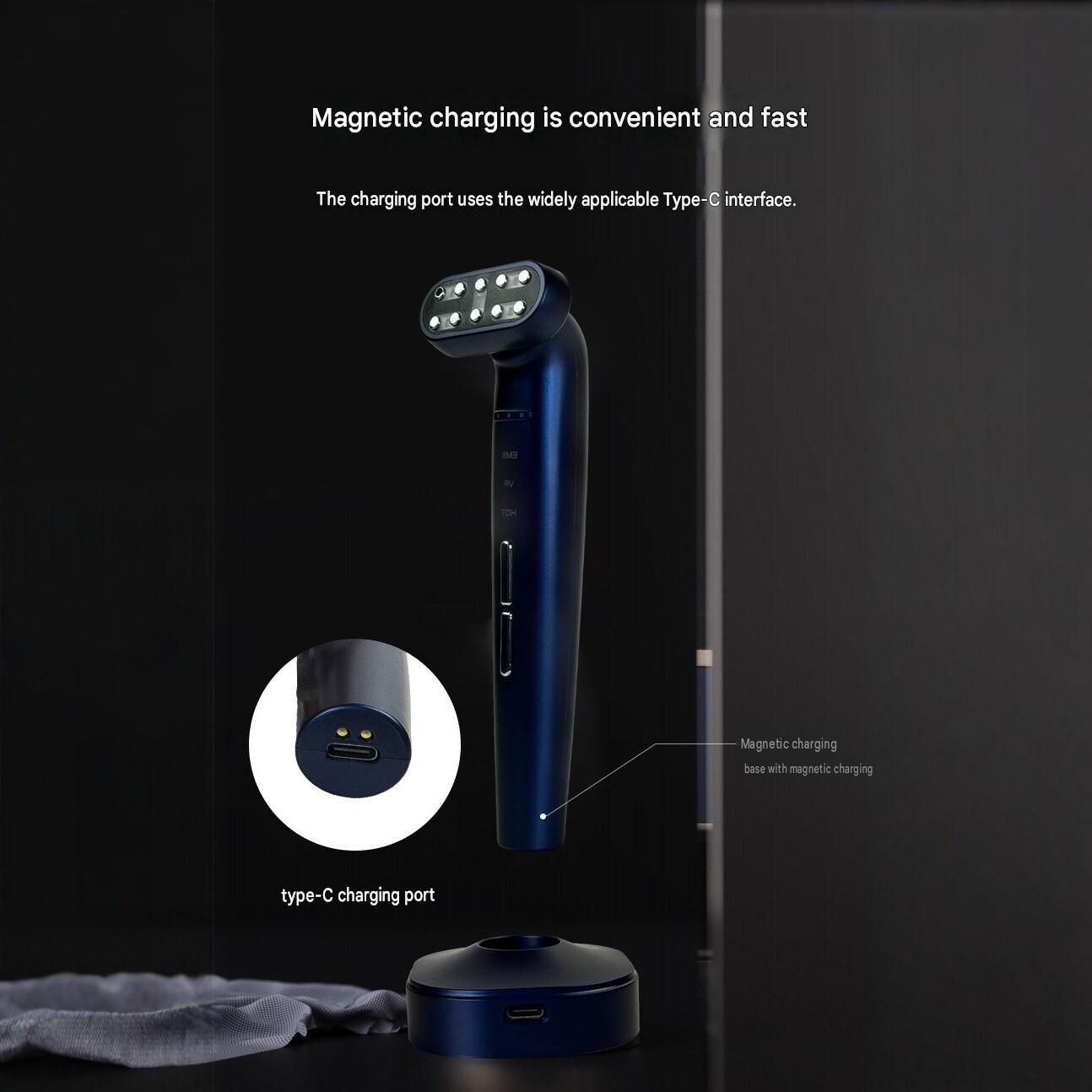 Pink EMS Eye Massager with Heat and Light Therapy - 360 Rotating Head view 8