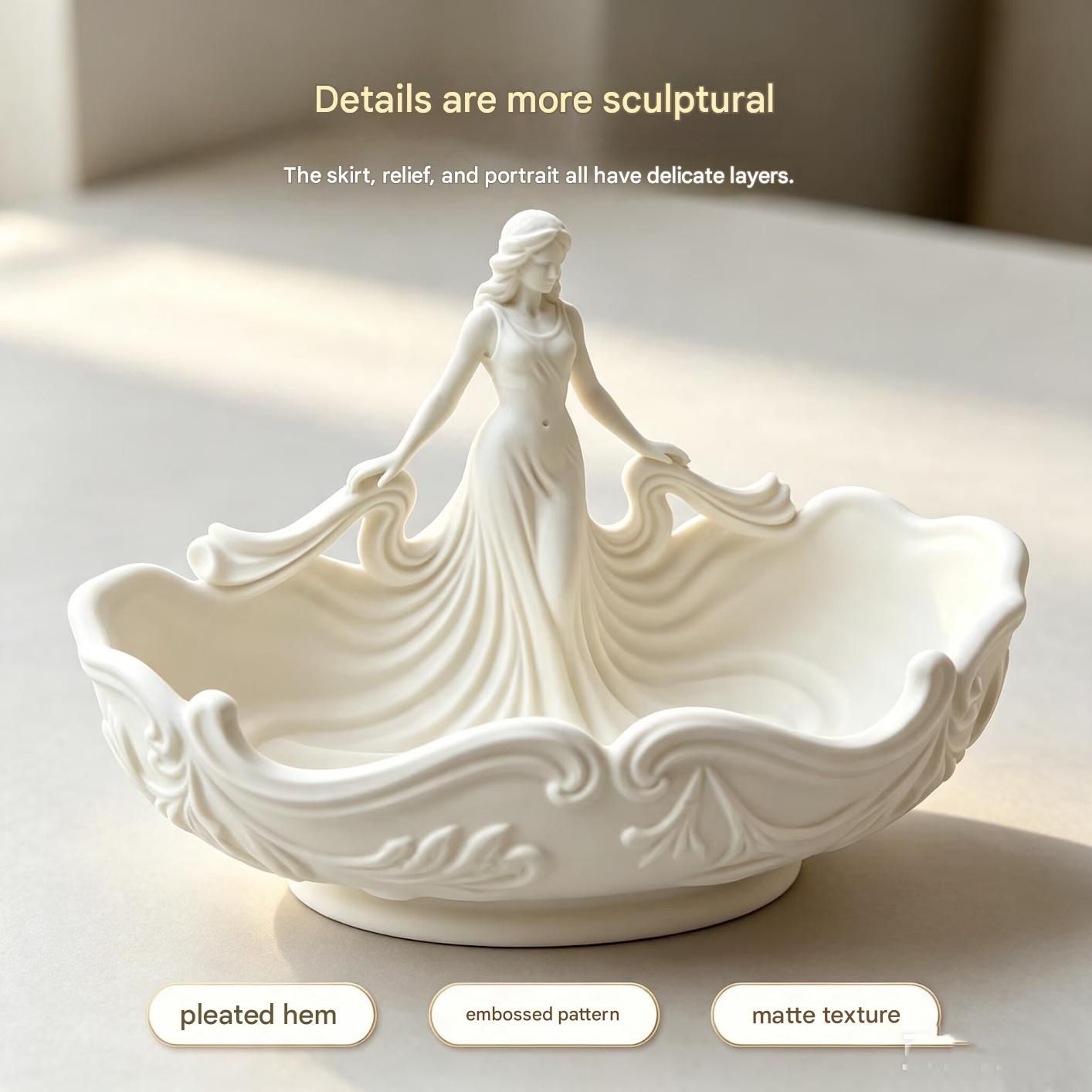 White 18*9*11cm Elegant Lady Dress Shaped Jewelry Tray - Creative Storage view 3