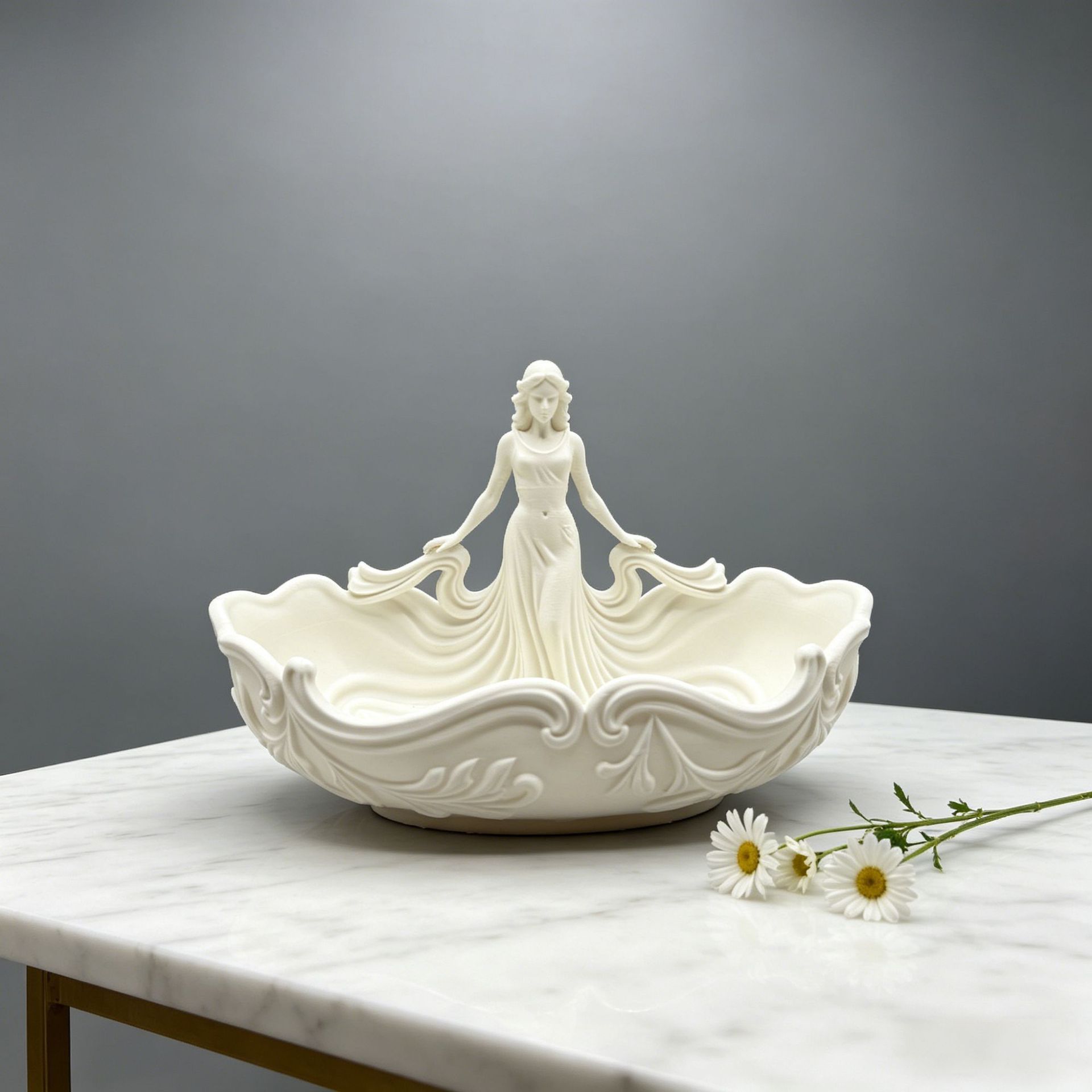 White 15*7.5*9.3cm Elegant Lady Dress Shaped Jewelry Tray - Creative Storage view 5