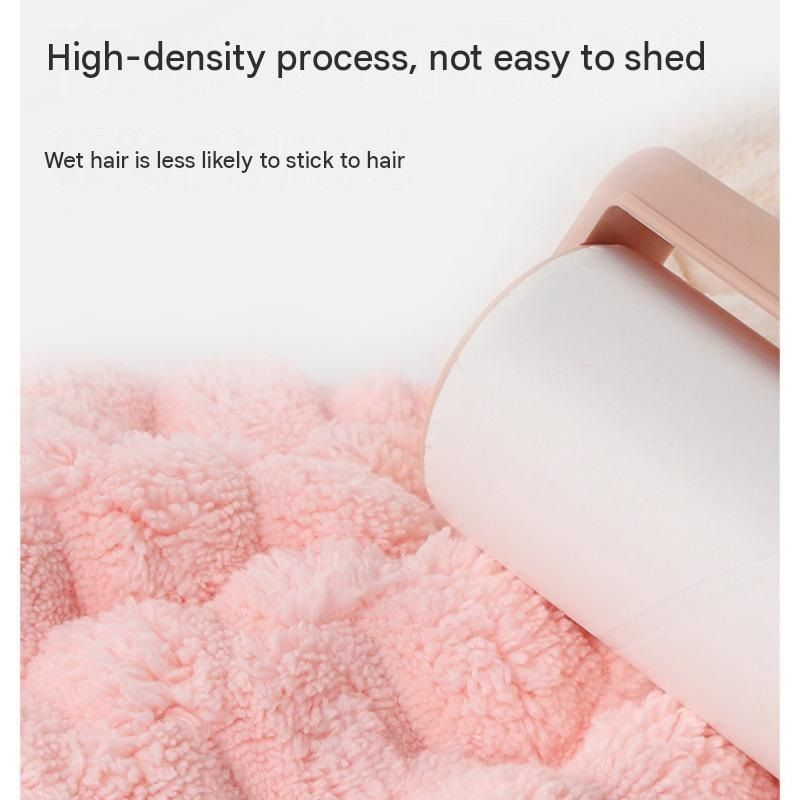 3 Pack Pink Coral Fleece Hair Drying Towel - Cloud Velvet Absorbent Hair Wrap view 8