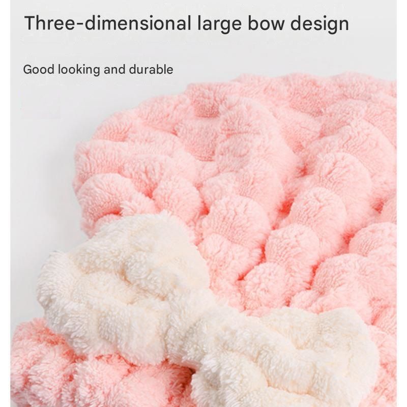 3 Pack Blue Coral Fleece Hair Drying Towel - Cloud Velvet Absorbent Hair Wrap view 9