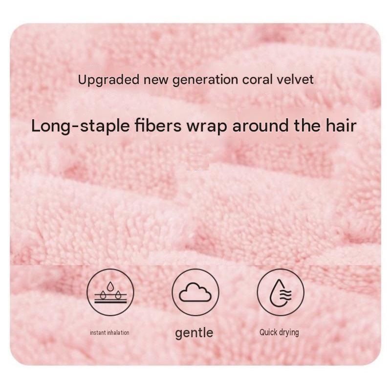 3 Pack Grey Coral Fleece Hair Drying Towel - Cloud Velvet Absorbent Hair Wrap view 5
