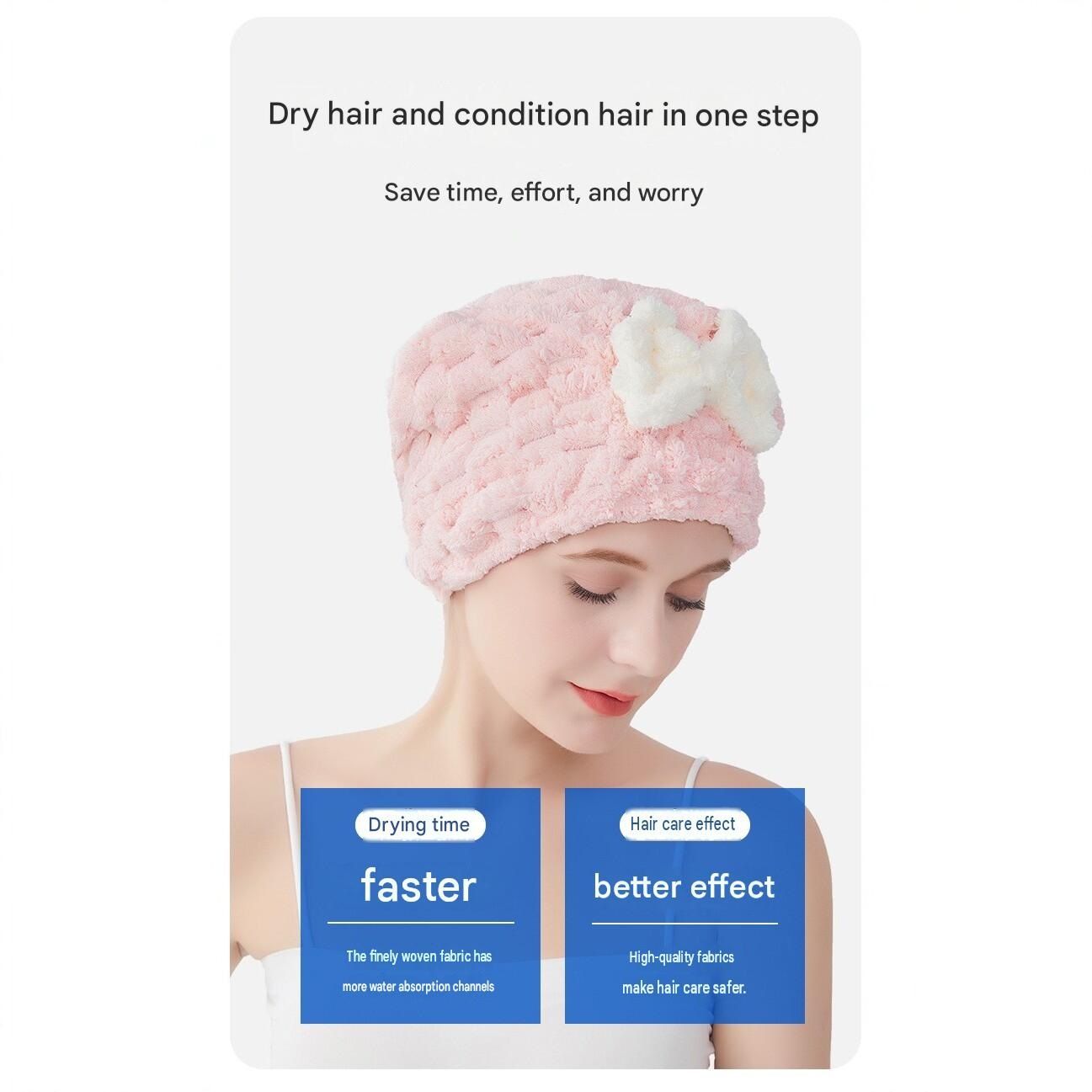 3 Pack Grey Coral Fleece Hair Drying Towel - Cloud Velvet Absorbent Hair Wrap view 6