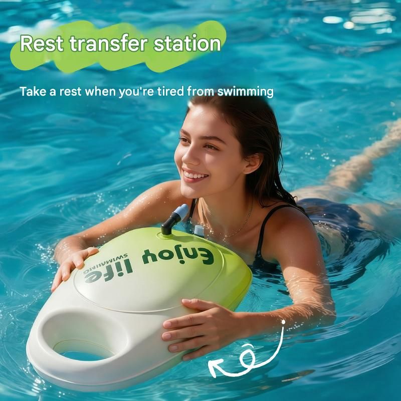 Green Tow Float Swim Buoy with Dry Bag Storage - Inflatable Safety Float view 5
