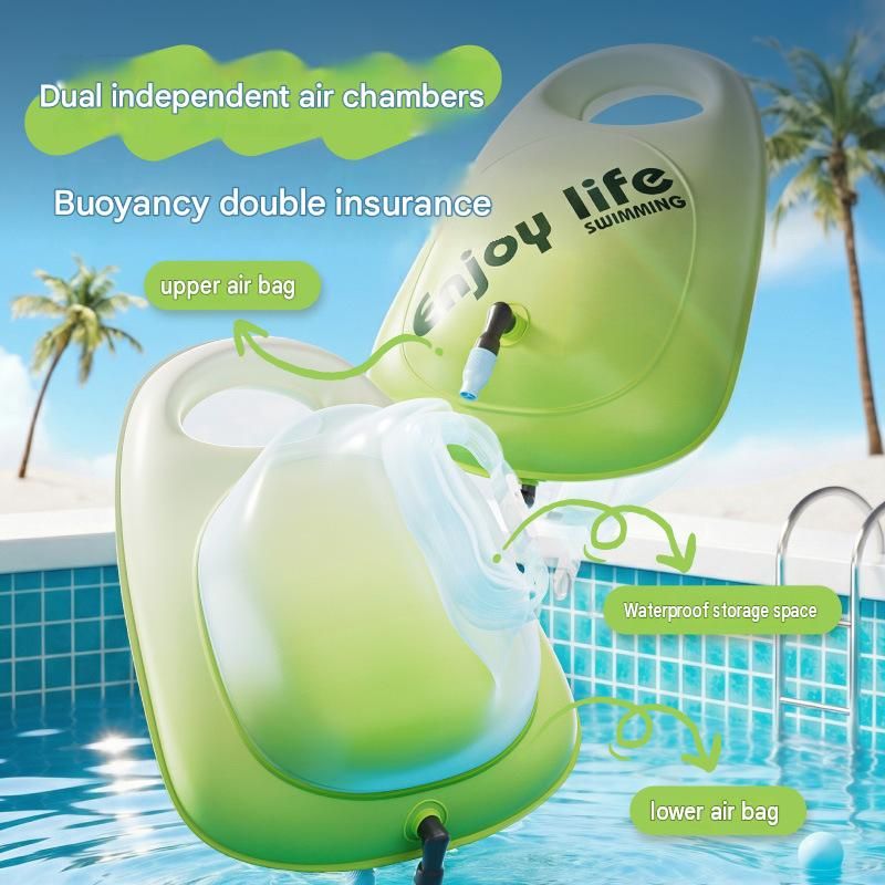Orange Tow Float Swim Buoy with Dry Bag Storage - Inflatable Safety Float view 3