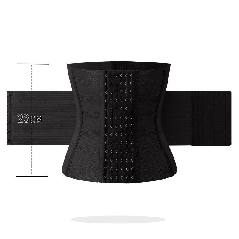 Black Size S Women's Waist Trainer Cincher - 7 Steel Bones Double Layer Mesh