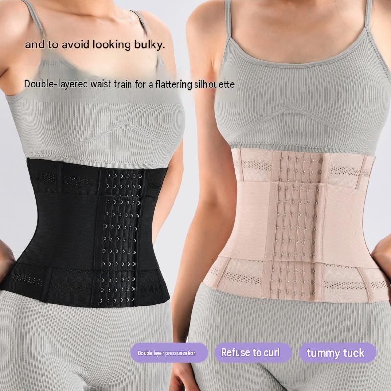 Beige Size XXXL Women's Waist Trainer Cincher - 7 Steel Bones Double Layer view 3