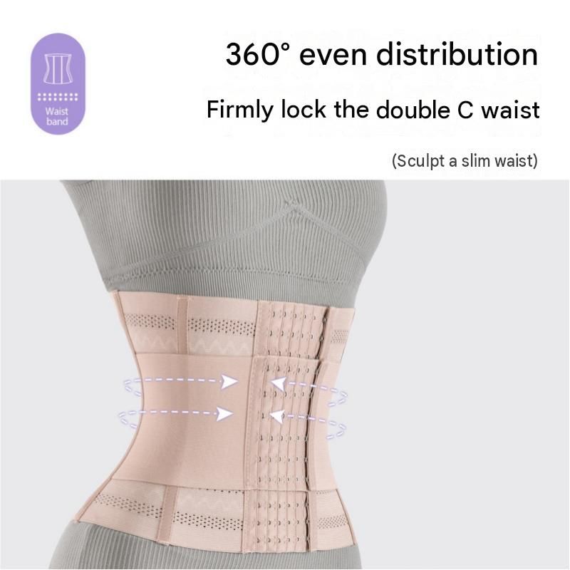 Beige Size XXXL Women's Waist Trainer Cincher - 7 Steel Bones Double Layer view 7