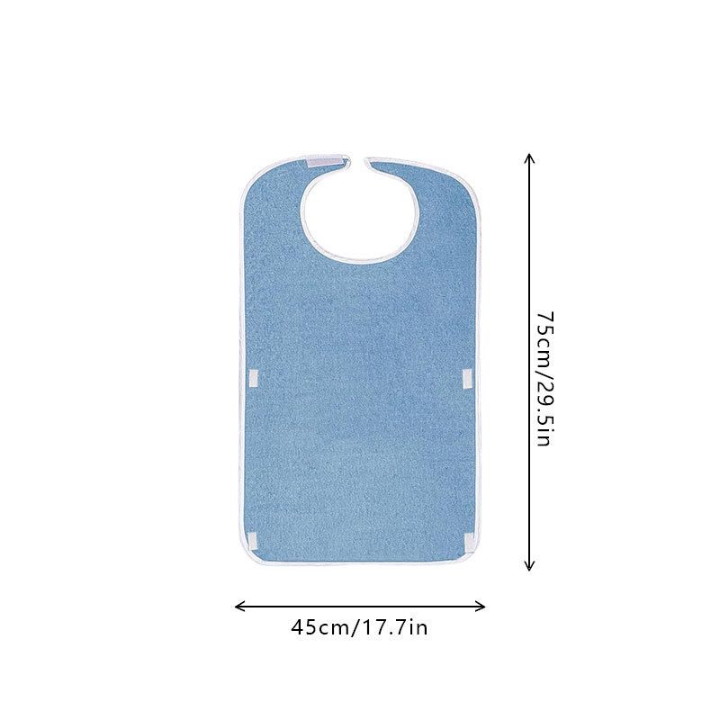 2 Pack Blue Adult Waterproof Dining Bib - 75cm x 45cm Polyester Apron with Pocket