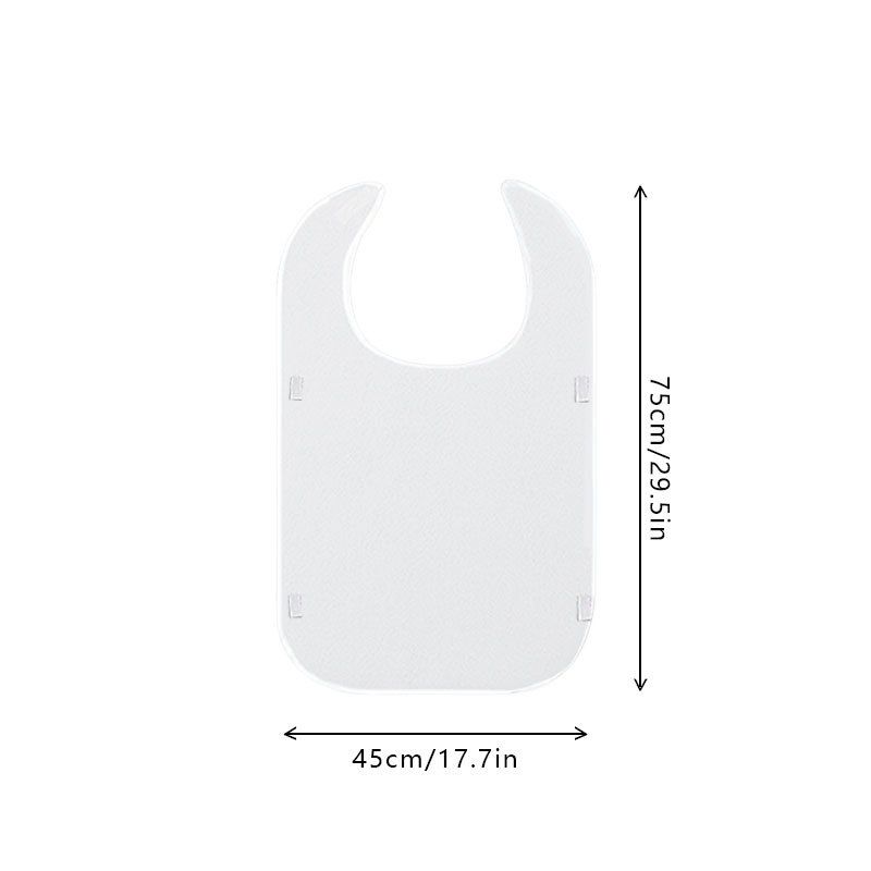 2 Pack White Adult Waterproof Dining Bib - 75cm x 45cm Polyester Apron with Pocket