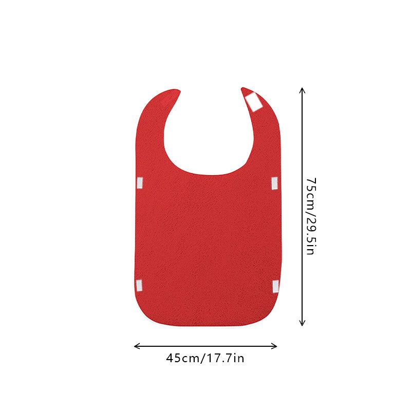 2 Pack Red Adult Waterproof Dining Bib - 75cm x 45cm Polyester Apron with Pocket
