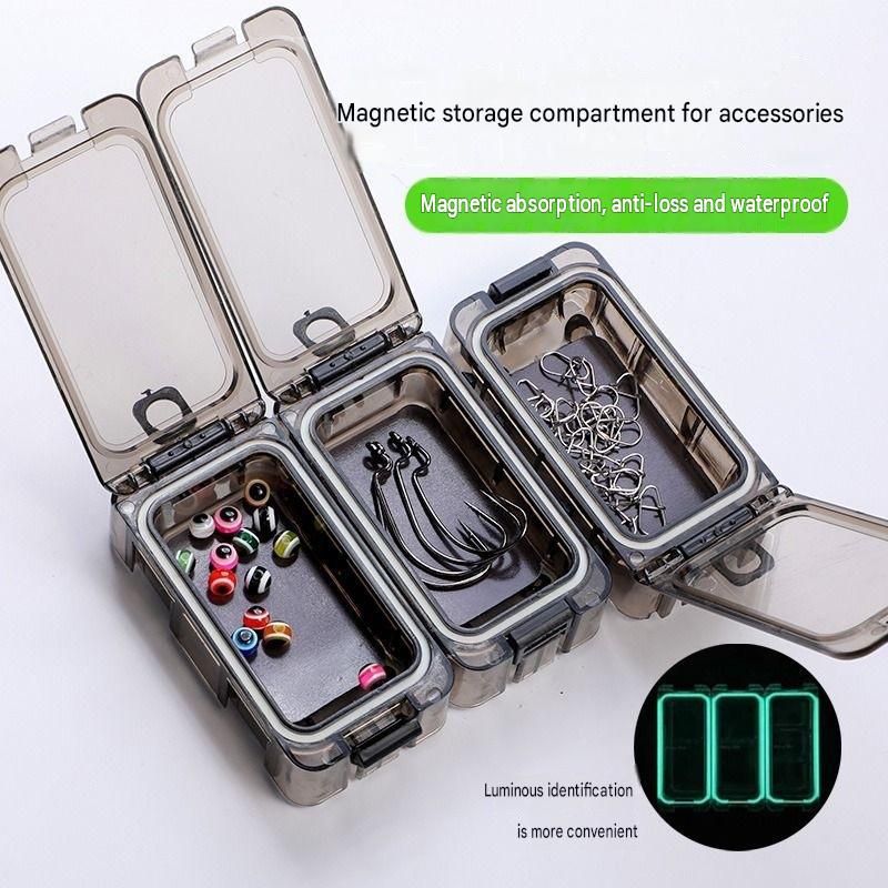 8 pack Yellow Magnetic Fishing Tackle Box - Modular Waterproof Storage Case view 2