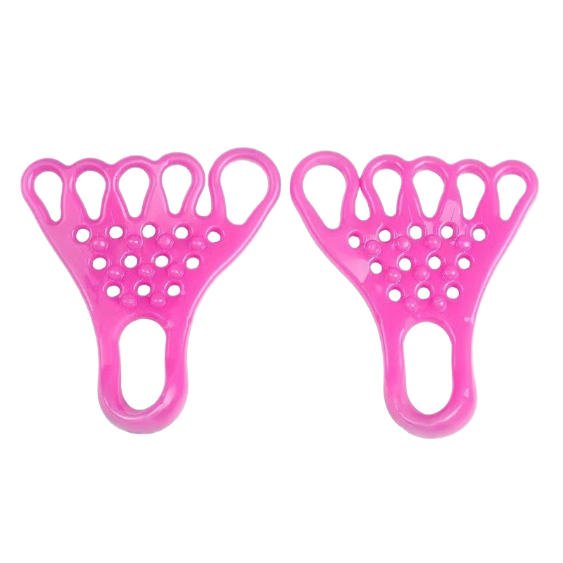 2 pairs Red Silicone Foot Stretcher and Toe Separator - TPR Yoga Stretching