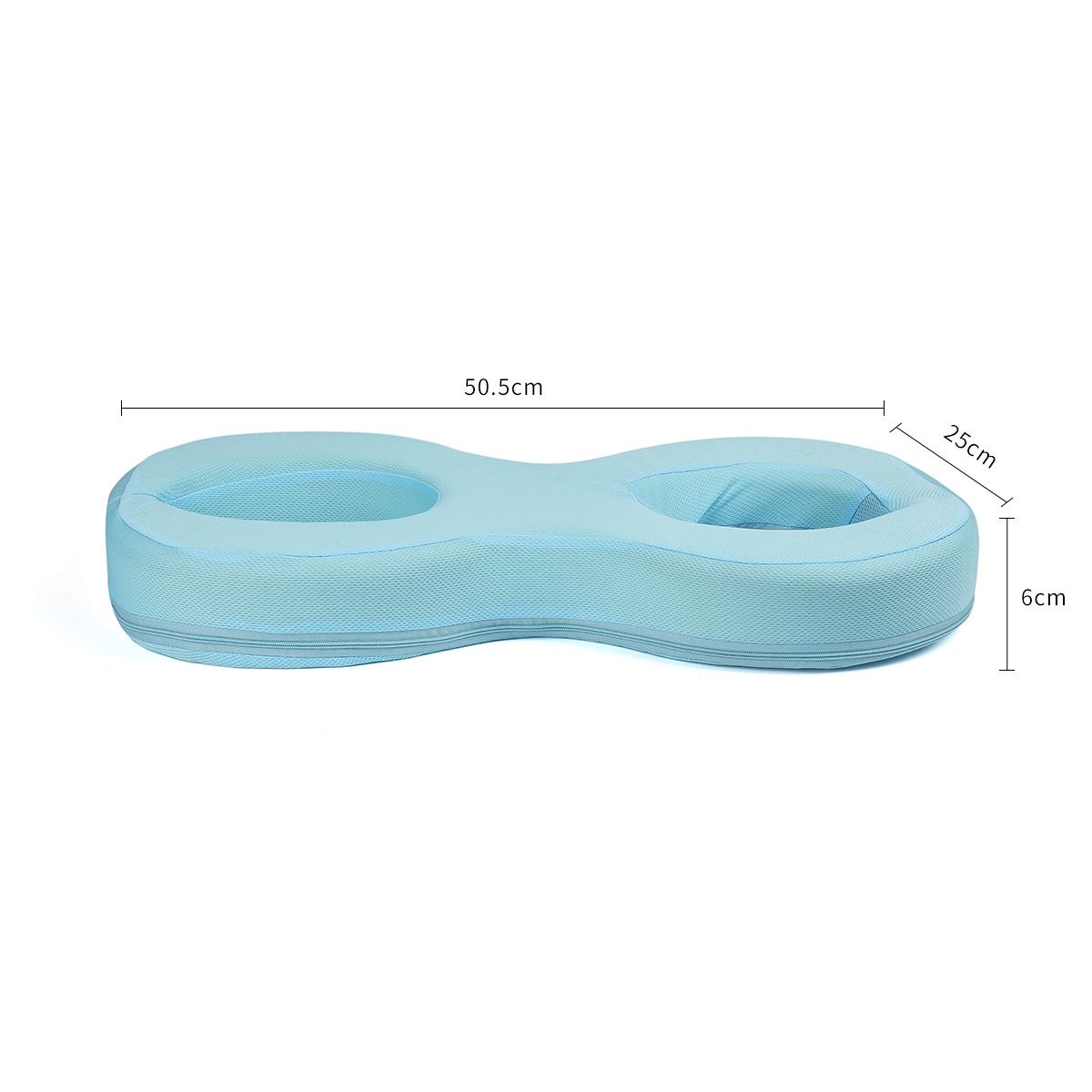 Blue Memory Foam Beauty Pillow for Side Sleepers - Anti-Wrinkle Face Pillow