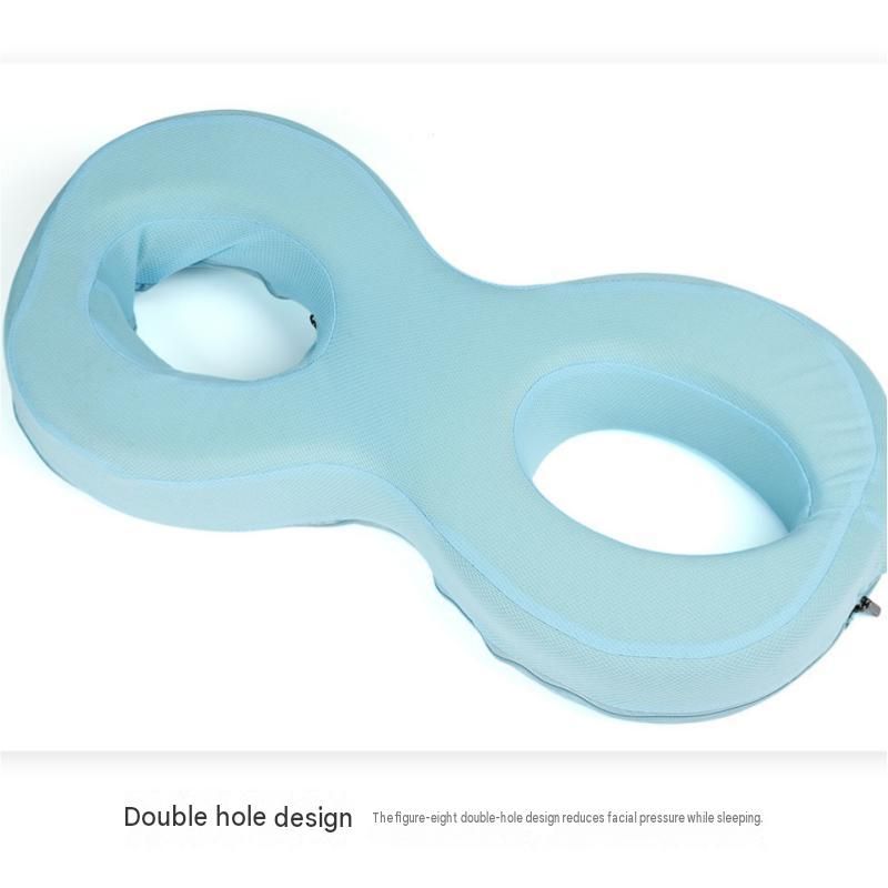 Blue Memory Foam Beauty Pillow for Side Sleepers - Anti-Wrinkle Face Pillow view 7