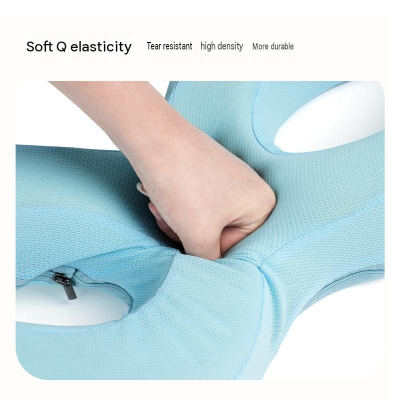 Blue Memory Foam Beauty Pillow for Side Sleepers - Anti-Wrinkle Face Pillow view 9