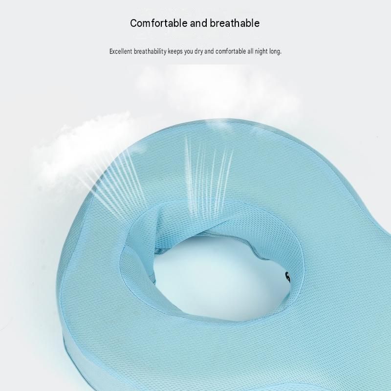 Blue Memory Foam Beauty Pillow for Side Sleepers - Anti-Wrinkle Face Pillow view 11