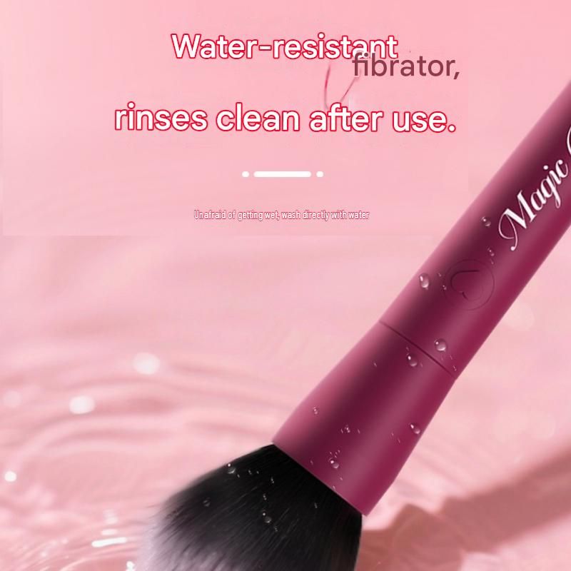 Beige Discreet Makeup Brush Vibrator - 10 Mode USB Rechargeable Teaser Wand view 7