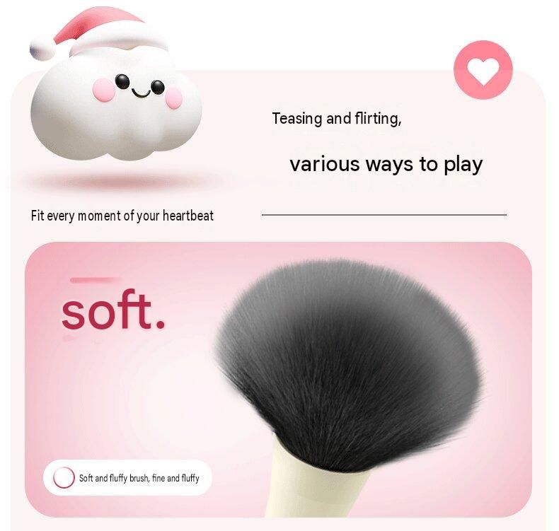 Red Discreet Makeup Brush Vibrator - 10 Mode USB Rechargeable Teaser Wand with view 9