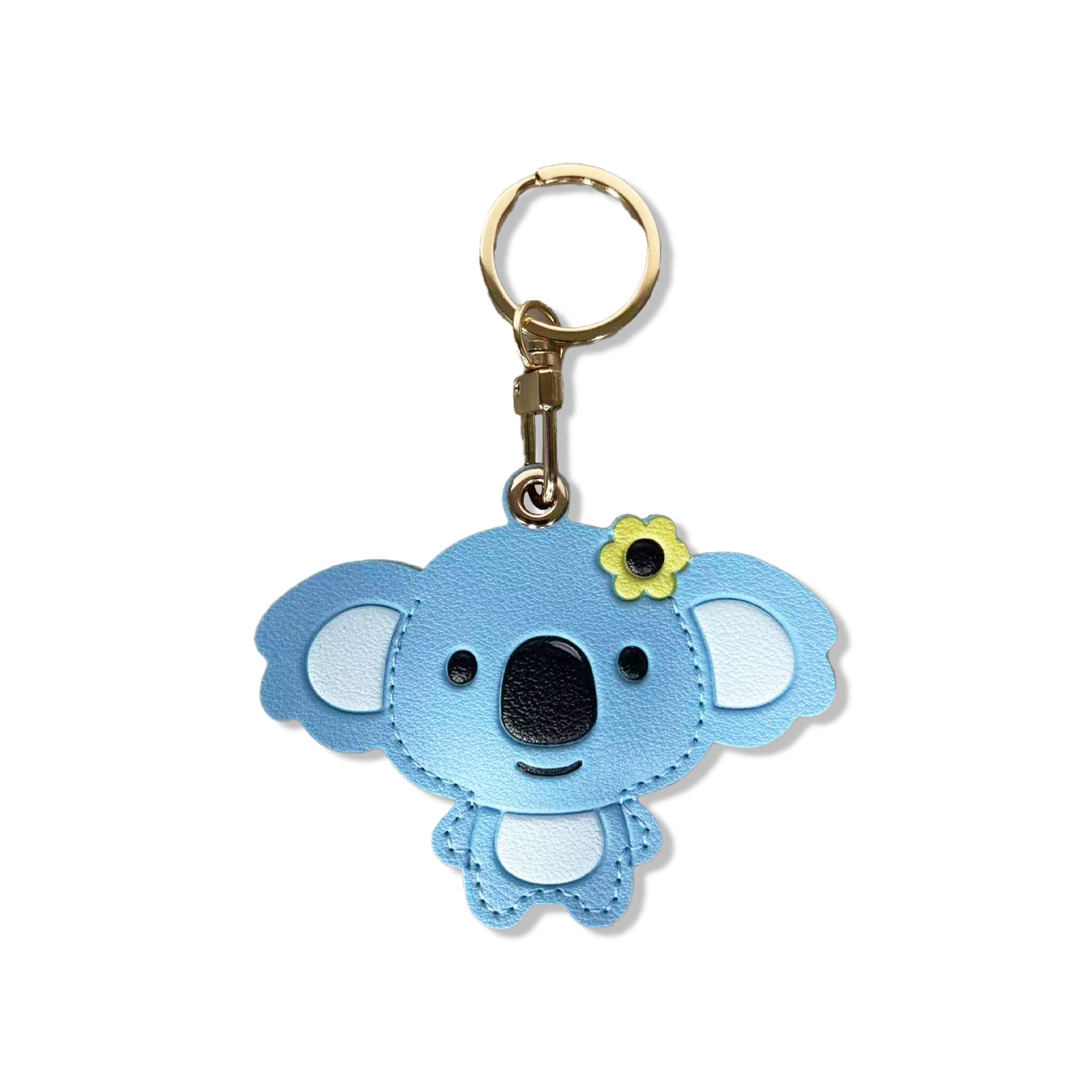 Blue Cute Koala Leather Keychain & Card Holder - Adorable Animal Accessory for