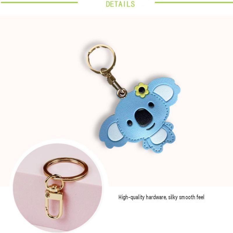 Blue Cute Koala Leather Keychain & Card Holder - Adorable Animal Accessory for view 6