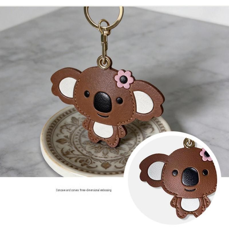 Blue Cute Koala Leather Keychain & Card Holder - Adorable Animal Accessory for view 7