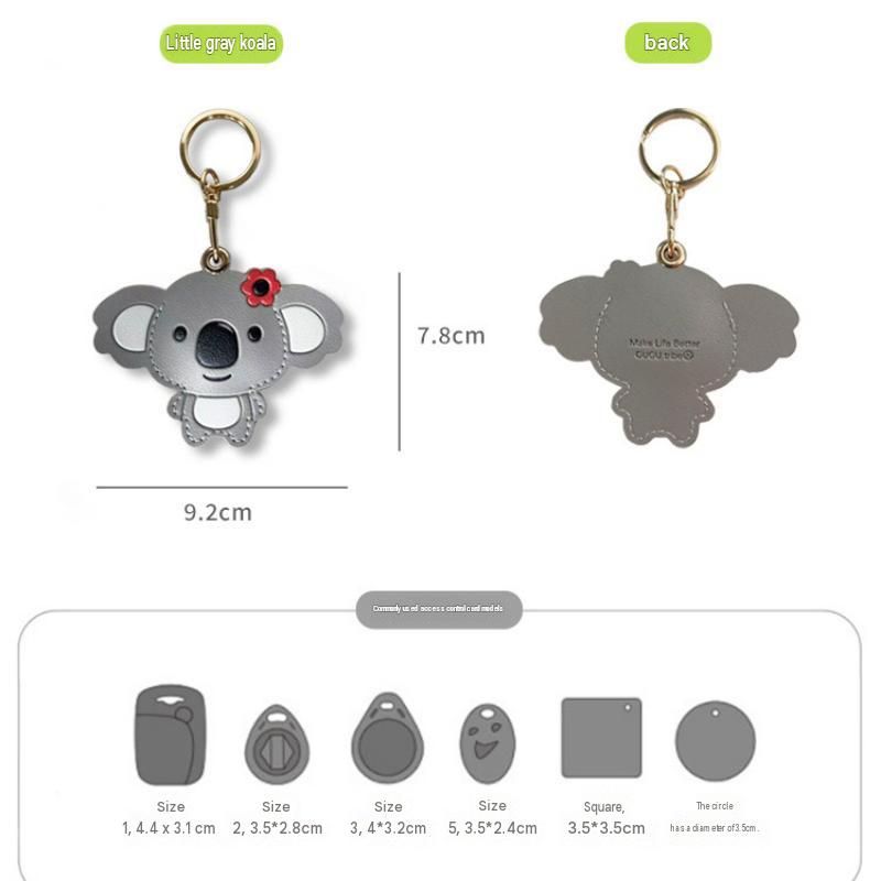 Blue Cute Koala Leather Keychain & Card Holder - Adorable Animal Accessory for view 9