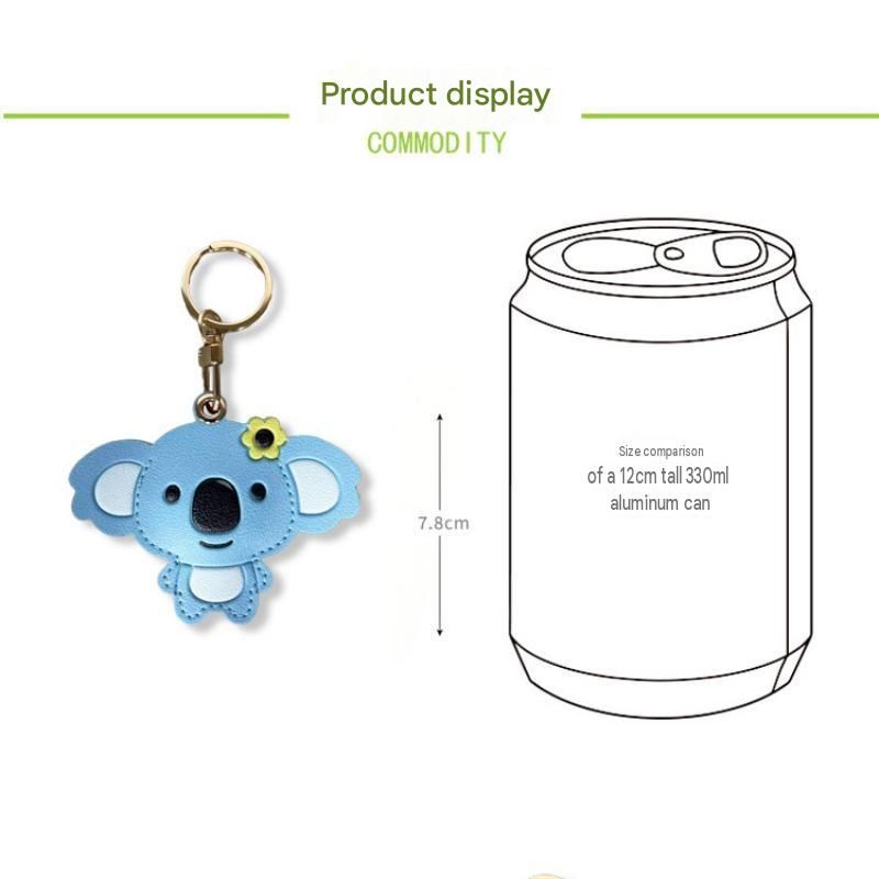 Pink Cute Koala Leather Keychain & Card Holder - Adorable Animal Accessory for view 5