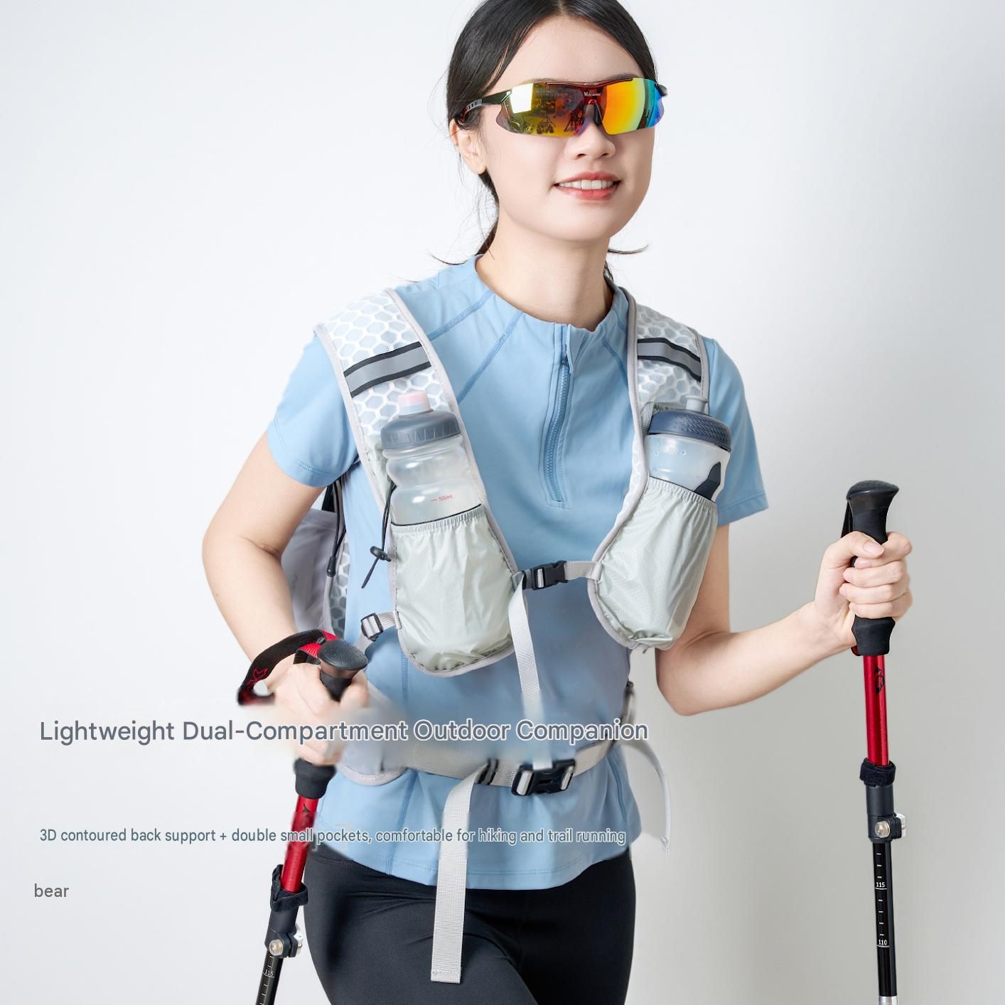 Black Lightweight Hydration Vest Backpack - Breathable Mesh view 3