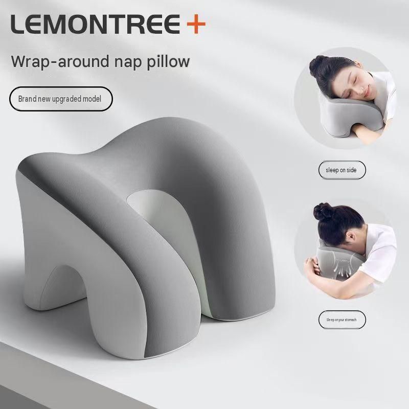 Black Ergonomic Memory Foam Nap Pillow - Hollow Design view 2