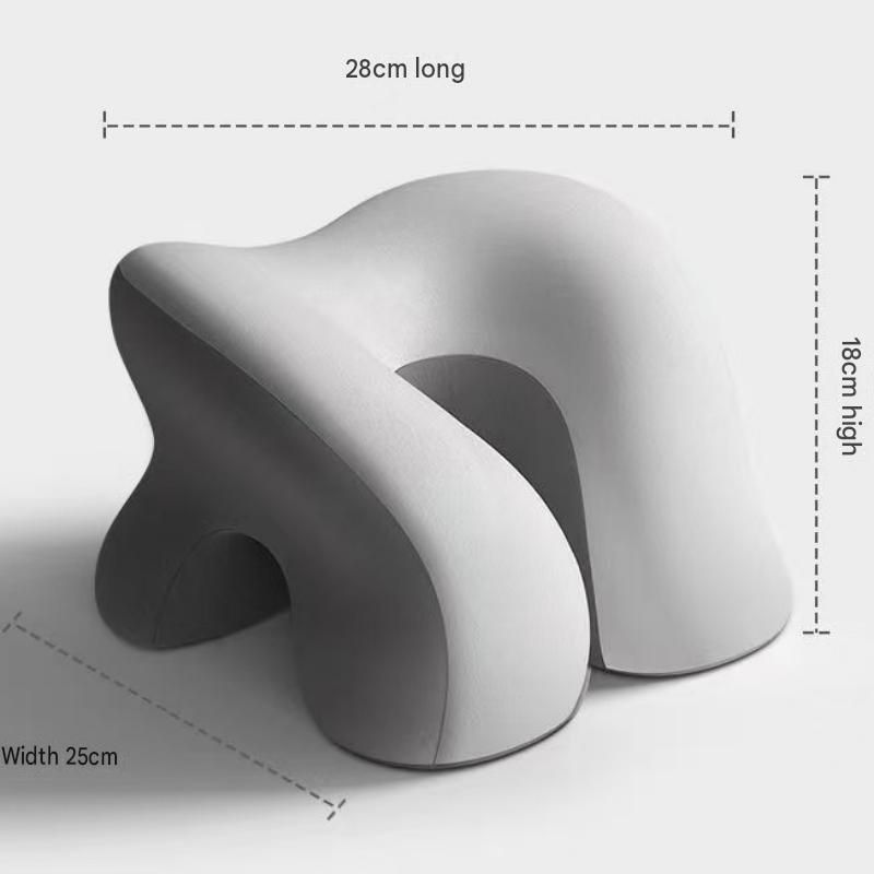 Blue-Grey Ergonomic Memory Foam Nap Pillow - Hollow Design view 4