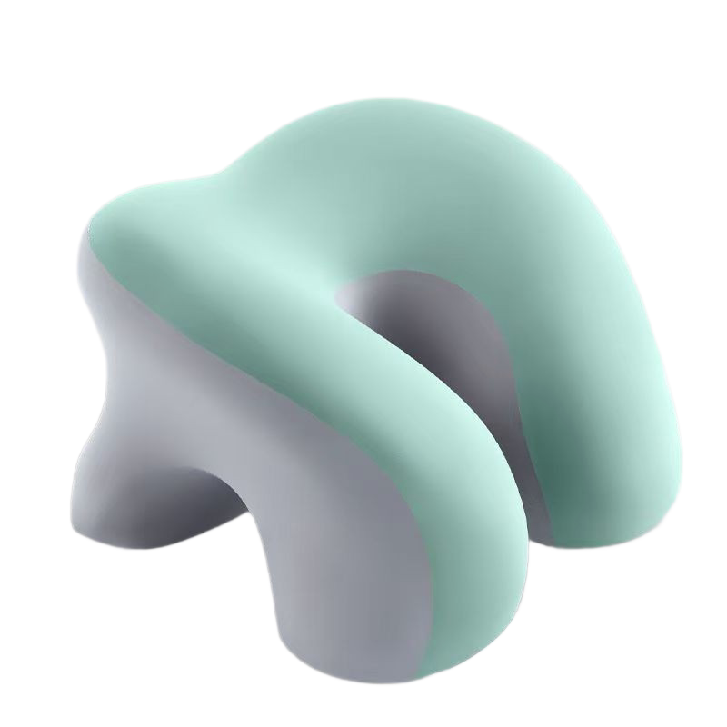 Green-Grey Ergonomic Memory Foam Nap Pillow - Hollow Design