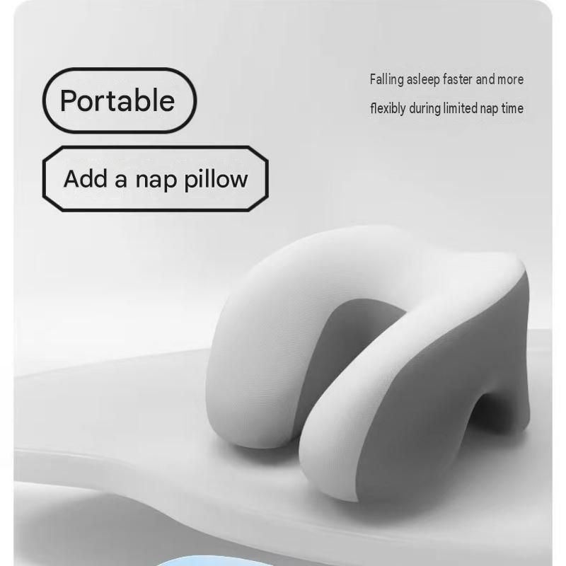 Green-Grey Ergonomic Memory Foam Nap Pillow - Hollow Design view 7