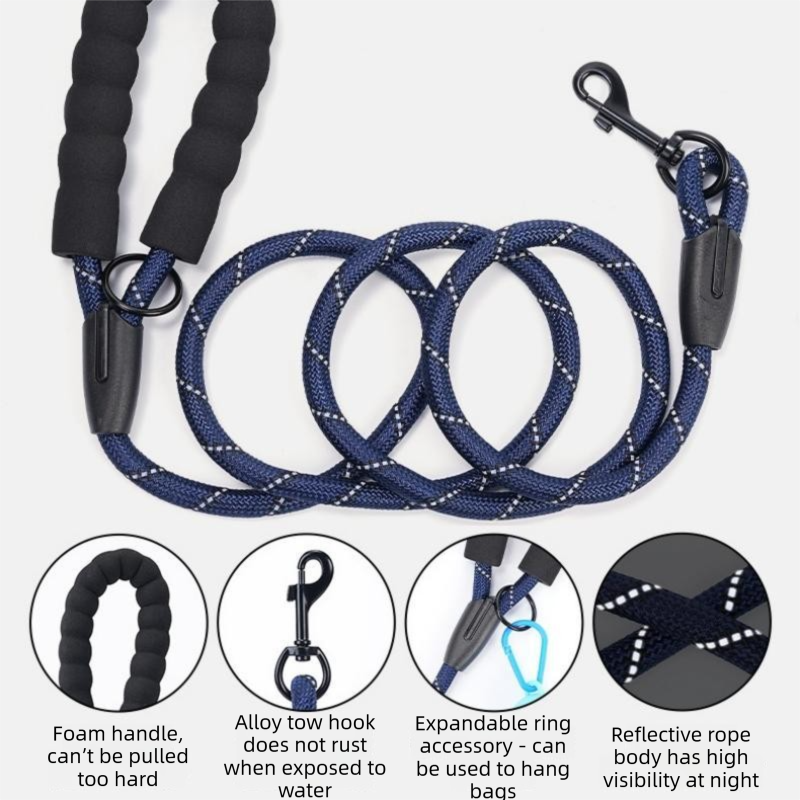 M size Black No Pull Dog Harness and Leash Set - Reflective Oxford Fabric view 8