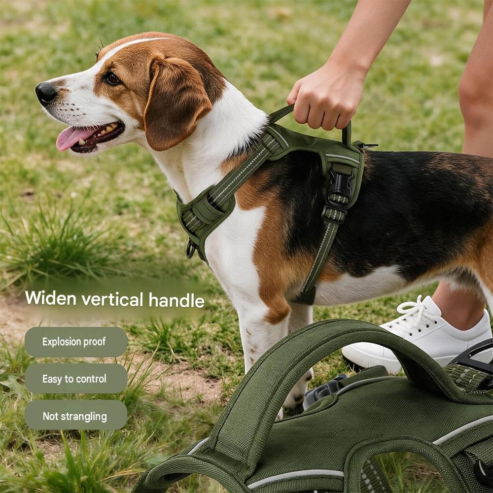 L size Black No Pull Dog Harness and Leash Set - Reflective Oxford Fabric view 3
