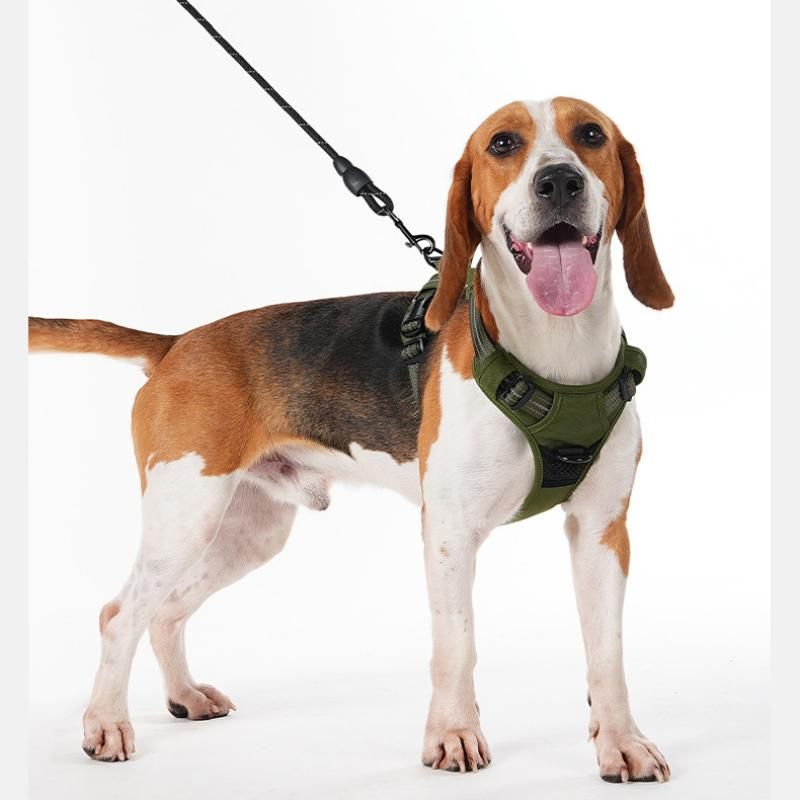 XL size Green No Pull Dog Harness and Leash Set - Reflective Oxford Fabric view 11