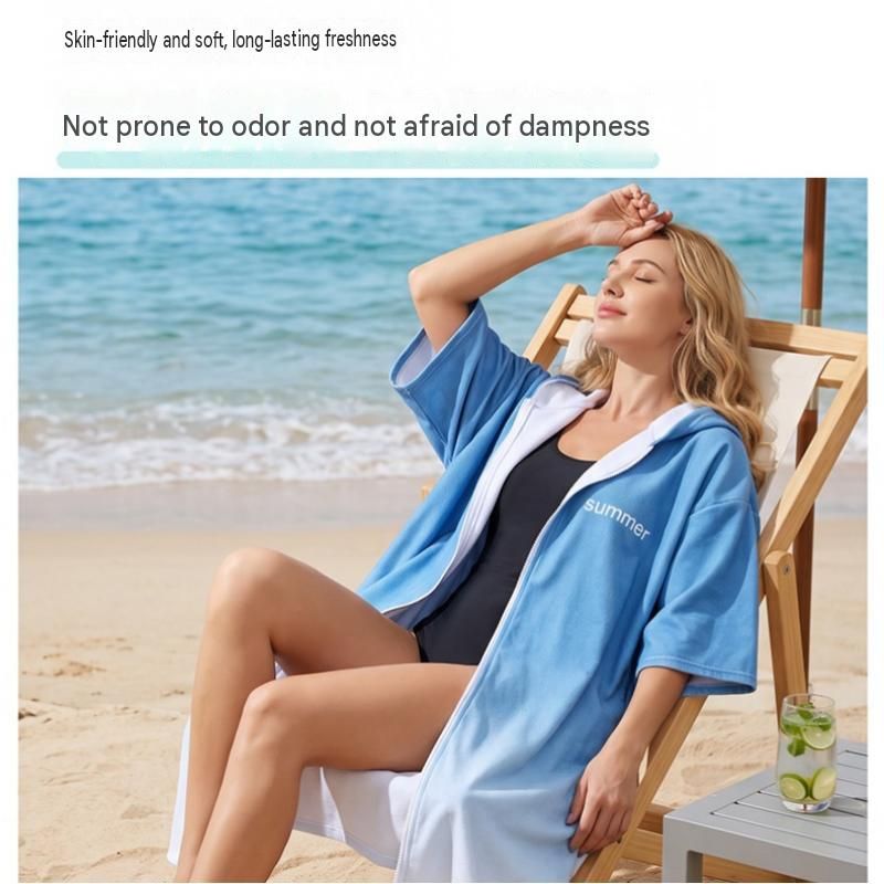 2 pack Quick Dry Microfiber Surf Poncho Towel（Style 1）- Hooded Changing Robe view 6